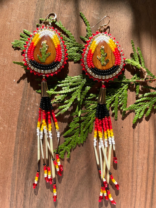 Medicine Wheel Quill Earrings