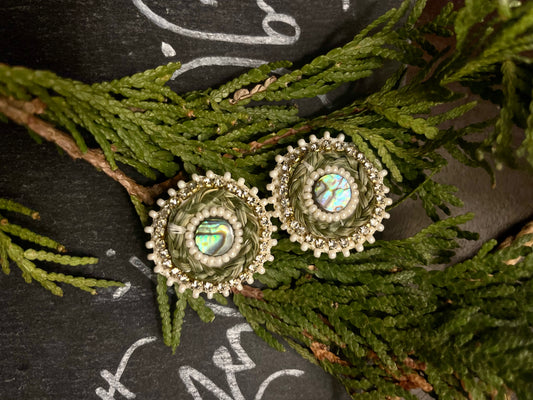 Abalone & Sweetgrass Simple Studs