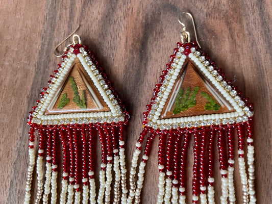 Cedar & Quill Burgundy Dentalium Earrings