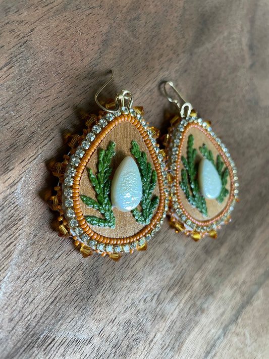 Orange Giizhik Earrings