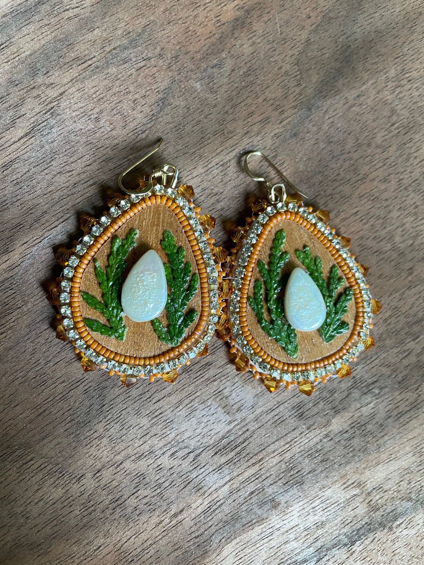 Orange Giizhik Earrings