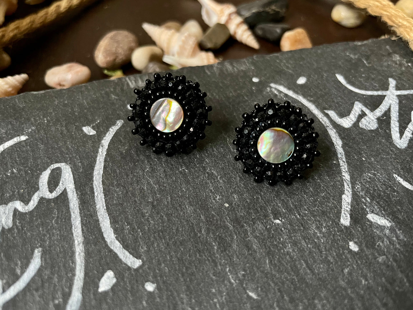 Black Abalone Studs