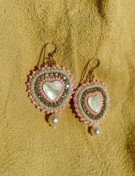 Baby Pink Heart Earrings