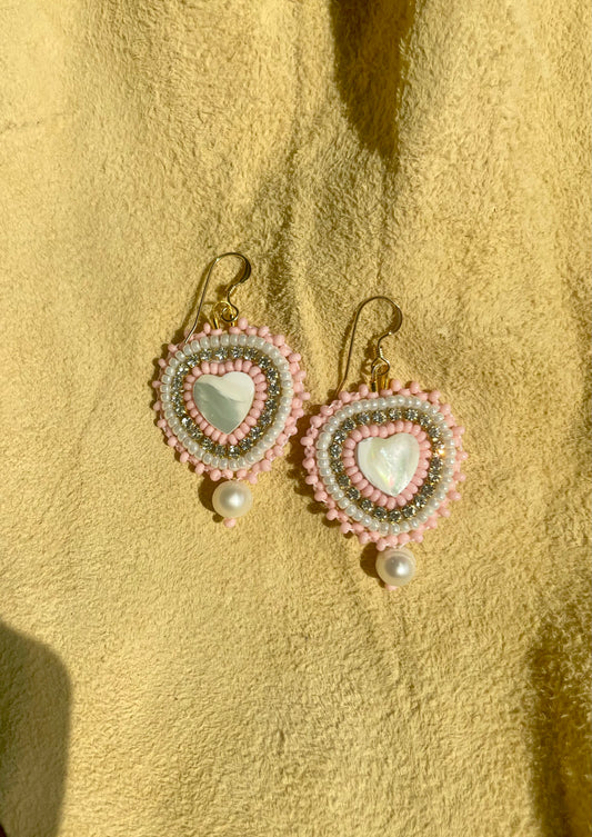 Baby Pink Heart Earrings