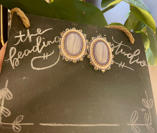 Blue Lace Agate Earrings