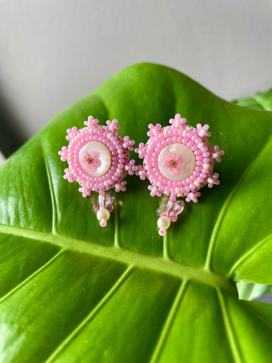 Baby Pink Forget Me Not Studs