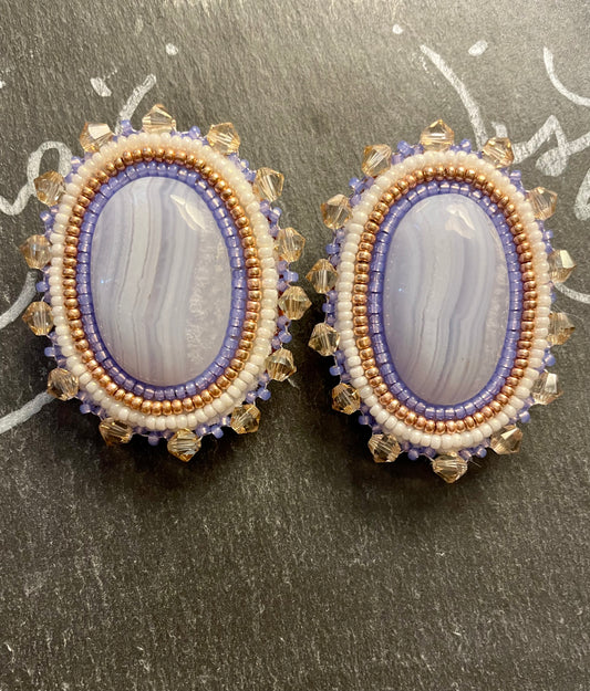 Blue Lace Agate Earrings